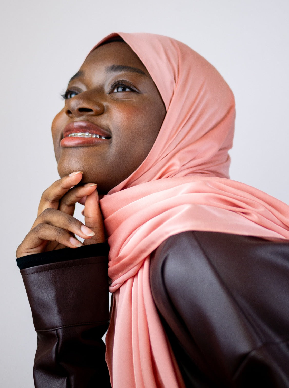 Satin Silk Hijab Rose Gold Les Sultanas Satin Silk Hijab Rose Gold Les Sultanas