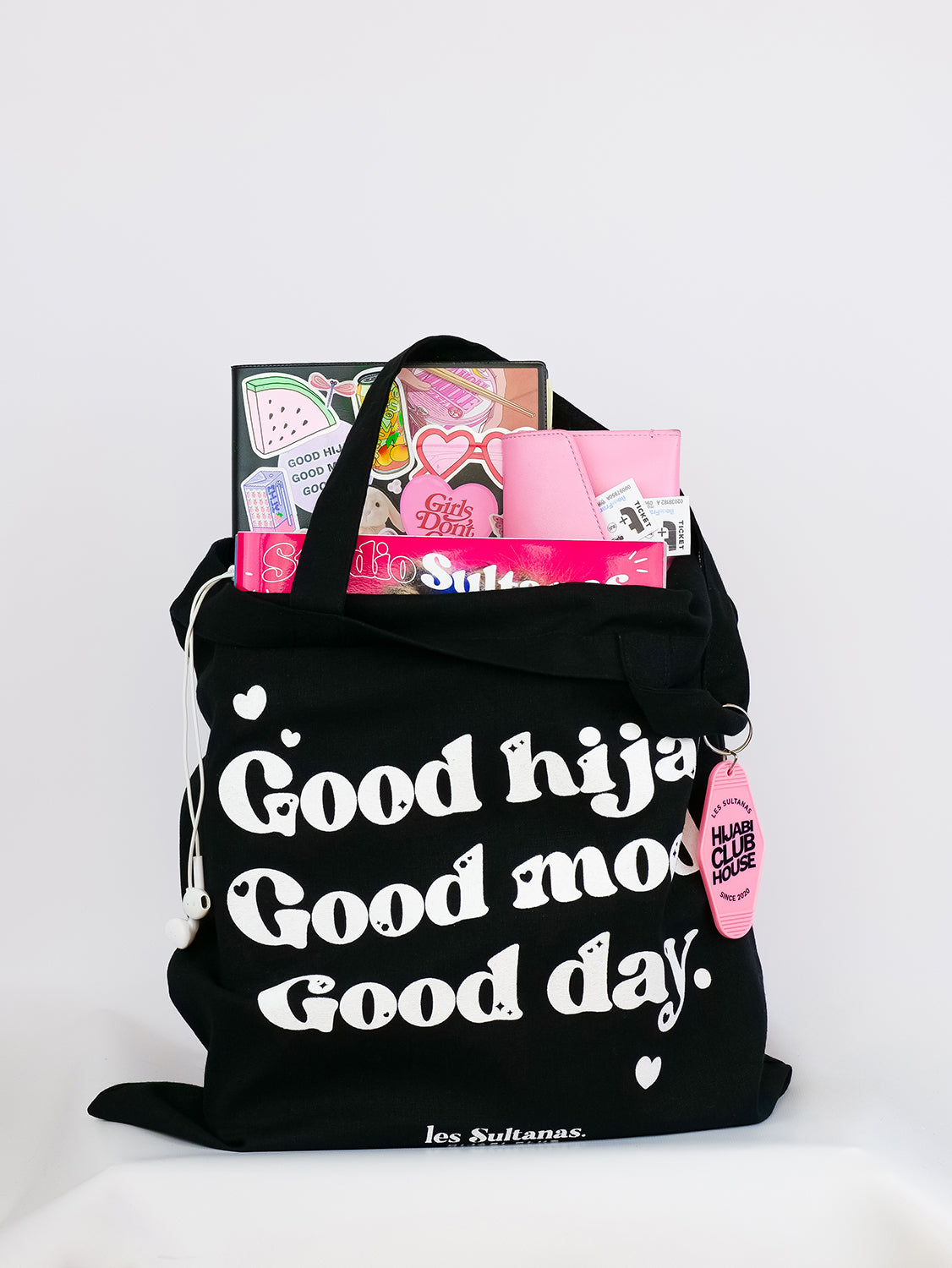 Cotton Tote Bag "Good Hijab" Black 2024