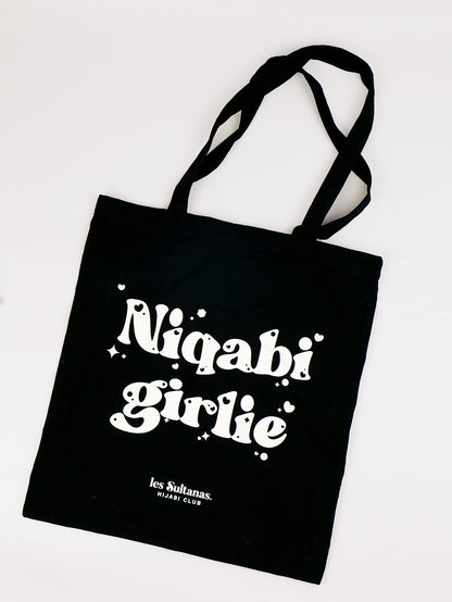 Cotton Tote Bag "Niqabi Girlie" Black