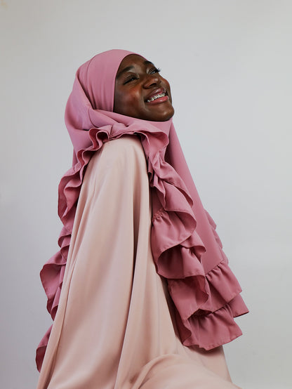 Lady Ruffled Chiffon Khimar, Romantic PRE ORDER