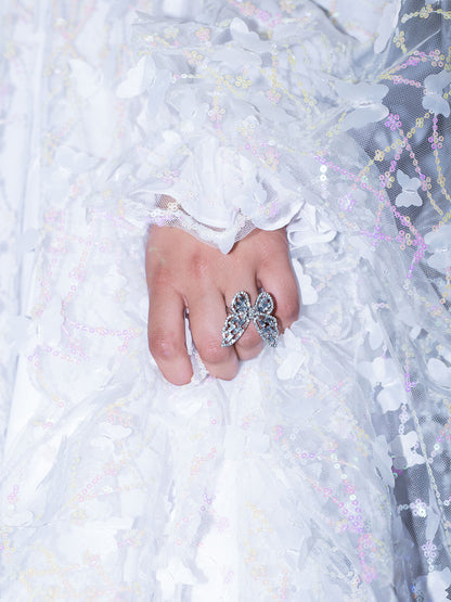 Duchess Midi Abaya Silver Bangles