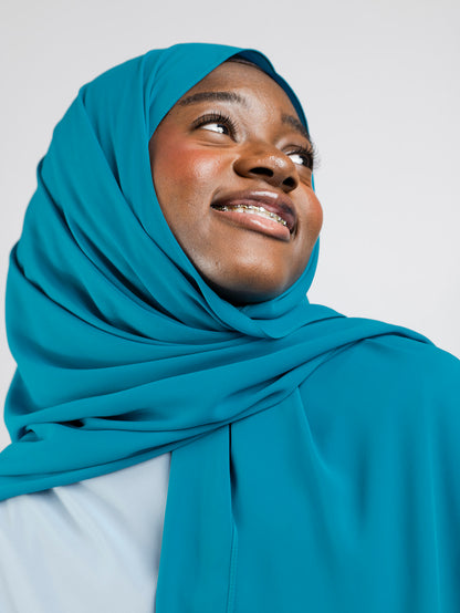 Flower Chiffon Hijab Lagoon Lotus