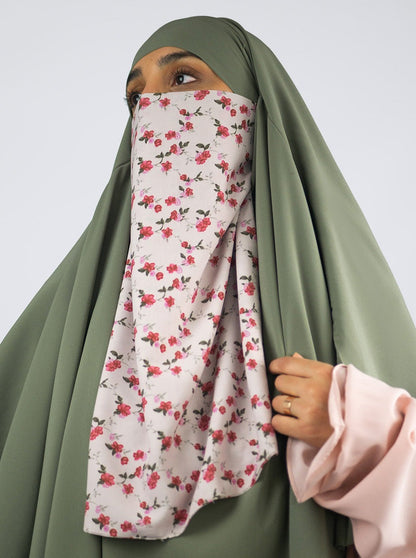 Diadem Chiffon Niqab, Peony Printed