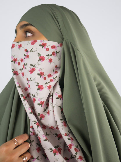 Diadem Chiffon Niqab, Peony Printed