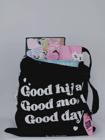 Cotton Tote Bag "Good Hijab" Black 2024