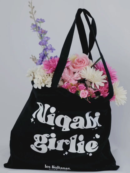 Cotton Tote Bag "Niqabi Girlie" Black